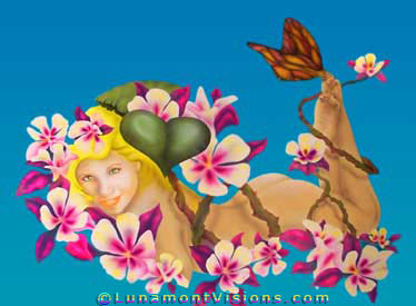 Airbrush Painting of Butterfly Girl