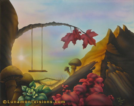 Airbrush Painting of Dawn Swing